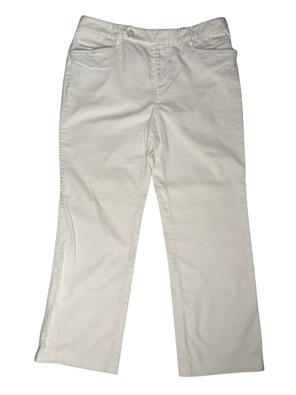 Ralph Lauren White Straight-Leg Cotton Pants